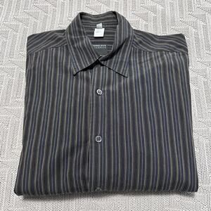 Ronaldus Shamask Barneys New York gray striped button down S